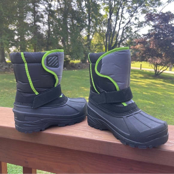 Black Snow Boots Velcro Adjustment Ankle and Top Gussets Size 13 - Picture 3 of 11